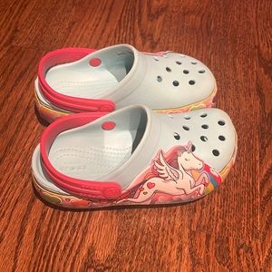 Crocs Size 9, Light Up Unicorn & Hearts